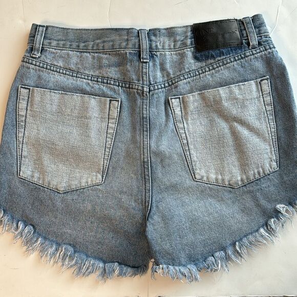 One Teaspoon Pants - One x One Teaspoon Outlaws‎ Distressed High Rise Button Fly Blue Storm Size 28